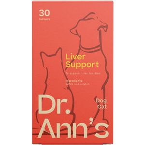 Dr. Ann's Liver Support - Katten en Honden Supplementen ter Ondersteuning van de Lever - 2 x 30 Capsules - Eenvoudige Toediening - Ontwikkeld door Dierenartsen