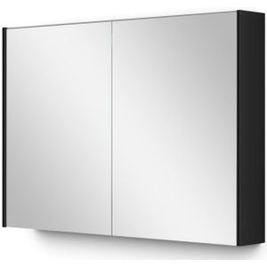 Spiegelkast Met Verlichting Modulo 100x70cm Hoogglans Zwart