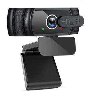 EyonMe W6 HD Webcam met Webcam cover | Webcam met microfoon, met privacy cover  | 1080P FHD | Microfoon met ruisonderdrukking | Plug & Play USB Web Camera Desktop & Laptop Online Vergadering, Zoom, Skype, Facetime, Windows, Linux, and macOS