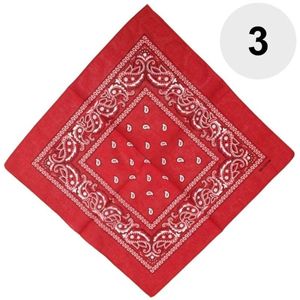 3 stuks Boerenzakdoek rood - Rode zakdoek - Boeren zakdoek