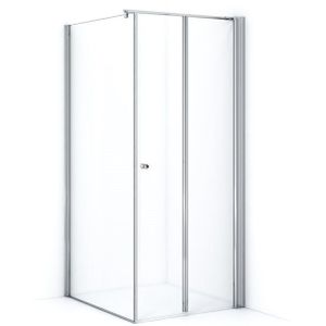 Zircon Comfort Douchecabine | 90x90 cm Chroom Helder glas Vouwdeur Vierkant