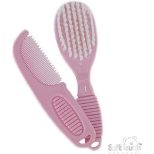 Soft Touch Borstel En Kam Set 2-delig Roze Meisjes P604 Zonder Geschenkverpakking