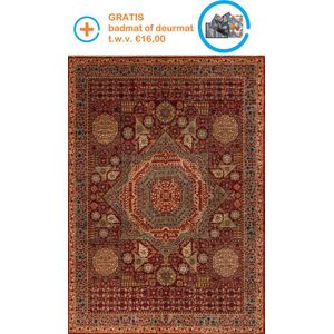 KL-21083 - Gebloemd - Bedrukt tapijten op chenille stof - Vloerkleed - Wasbaar - Laagpolig - Antislip - 160x230 cm