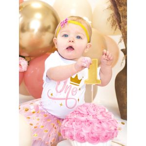 Verjaardag set-verjaardag outfit-cakesmash-kleedje-verjaardag jurk-fotoshoot kleding baby 1 jaar-baby first birthday outfit-1 jaar-eerste verjaardag-meisje-girl-jarig-feestkleding-themafeest-set Naomi (mt 86)