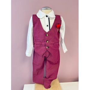 Jongens outfit-setje-kostuum-bruidsjonker-doopsel-kinder kostuum-gentleman pak-jongen-boy-fotoshoot-rood-feestkleding-feest outfit-outfit Daniel (98/104)