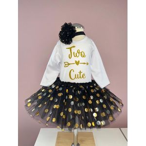 Verjaardag set-verjaardag kleding-outfit-2 jaar-jarig-kleedje-fotoshoot kleding 2de verjaardag-meisje-themafeest-two-second birthday-verjaardag jurk-tutu-kinderfeestje-kinderverjaardag-set Marel (mt 92)