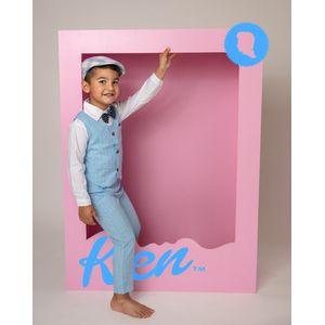 Jongens outfit-kostuum-jongens-boy-doopsel-feestkleding-feest outfit-pak-bruidsjonker-Peaky Blinders-pet-blauw-outfit Dwayne (mt 92/98)