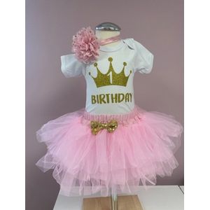 Verjaardag outfit-verjaardag setje-1 jaar-eerste verjaardag-baby first birthday outfit-fotoshoot kleding baby 1 jaar-kleedje-jarig-meisje-girl-verjaardag jurk-feestkleding-themafeest-cakesmash-set Denise (mt 86)