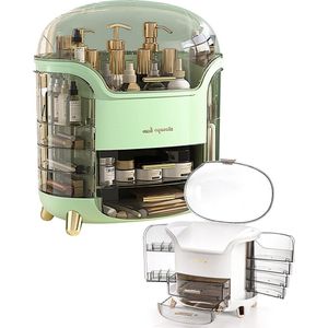 Make Up Organizer - XXL - Mint Groen/ Retro look/ Opbergdoos/ Make up koffer/ Organizer/ Beautycase/ Cadeau - Kerst