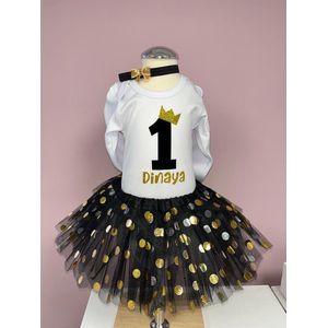 Verjaardag-outfit-setje-verjaardag jurk-1 jaar-eerste verjaardag-fotoshoot kleding baby 1 jaar-baby first birthday outfit-kleedje-cakesmash-meisje-girl-jarig-feestkleding-set Noa (mt 86)