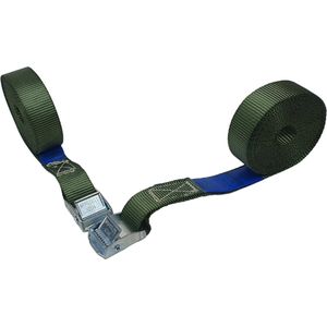 BCF-Products - Spanbanden - 5 meter - 2 stuks - Mosgroen - Sjorbanden - Spanriemen - Bindriemen - met Gesp