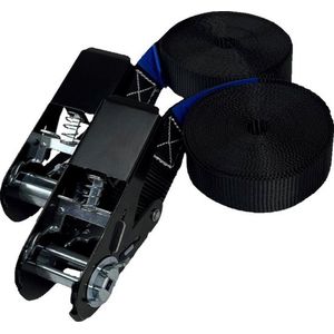 BCF-Products Spanbanden met Ratel - Spanbanden - 4 meter - 2 stuks - Zwart - Spanriemen met Ratel