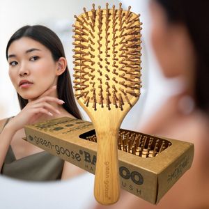 Haarkam - Bamboe haarborstel - Haaraccessoires - Kammen - Haarborstels voor Nat, Droog - Massage Haar borstel Hoekig - Kam - Anti Klit Haarborstel - Haarverzorging
