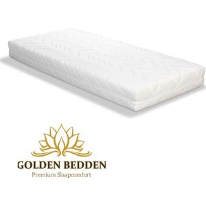 GoldenBedden Eenpersons matrassen Comfort sg25 Polyether - 90×220×10  Anti-allergische wasbare hoes met rits.