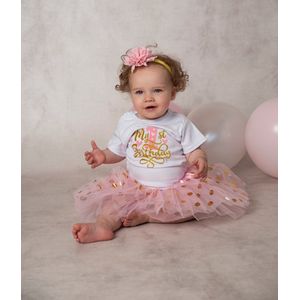 Eerste Verjaardagjurk- My first Birthday, 1 jaar, one, kleedje-verjaardagkleding, girl dress-verjaardagkleding-tutu Shirley (mt 86)