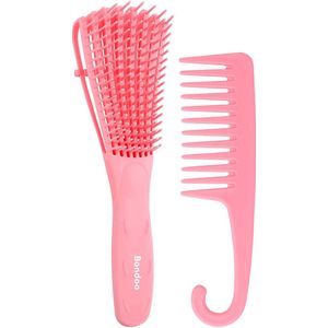 Bondoo - Detangling Brush - Borstel voor Krullend Haar - Roze