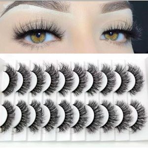 Nep wimpers - Set van 10 paar wimpers - 3D nep wimpers - hergebruik wimpers