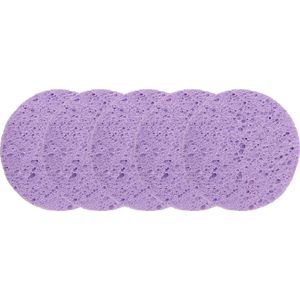 Reinigingssponsjes voor gezicht - Paars 5 STUKS - 9 cm extra groot! - New 2023 variant - Must-have - Herbruikbaar - Wasmachinebestendig - Exfoliant - Salons - Klinieken - Schoonheidsspecialisten - Huidtherapeuten