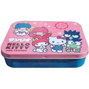 Hello Kitty Friends Kinderpleisters met Licentie - Metalen Doos - 24 Pleisters - Mooie Design Pleister bewaardoos voor Kinderen - Plakpleister met Design - Geschikt voor Rugzak - Handtas