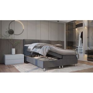 Boxspring Bed Alba velvet met opbergruimte 140x200 cm - compleet boxspring bed met opbergruimte