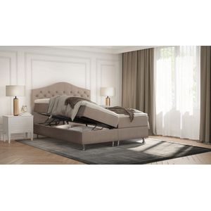 Boxspring Bed Mars Beige 140x200cm - compleet bed met opbergruimte - zetels en bedden