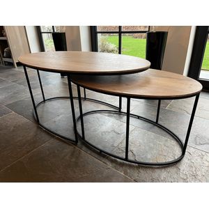Maxfurn - Set ovale salontafel | kleur: Eiken