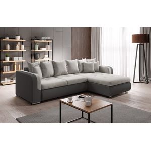 Hoekbank Fador Compacto Met Slaapfunctie - Hoeksalon bicolor - Universele lounge opstelling - hoekzetel met bedfunctie - seatsandbeds