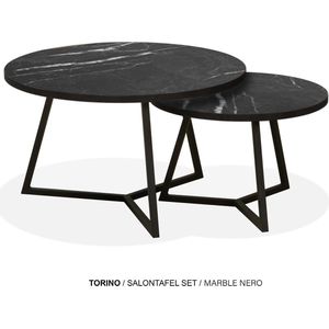 Maxfurn - Set ronde salontafels | Zeer krasvast | Kleur: nero