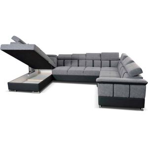 Hoekbank Ibiza met slaapfunctie en opbergruimte - links - xxl wooneiland - hoeksalon met bedfunctie en storage - seatsandbeds