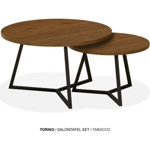 Maxfurn - Set ronde salontafels | Zeer krasvast | Kleur: tabacco