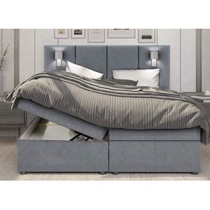 Boxspring Bed Palma met opbergruimte en Led verlichting 140x200 cm