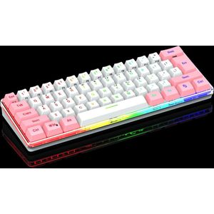 Redragon© Mechanisch Toetsenbord - RGB Toetsenbord - Gaming Toetsenbord - Mechanical Keyboard - Toetsenbord voor Gaming PC - Roze/Wit