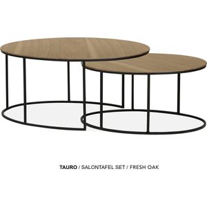 Maxfurn - Set ovale salontafel | kleur: Fresh Oak