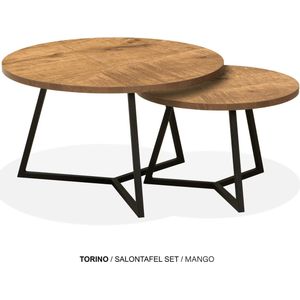 Maxfurn - Set ronde salontafels | Zeer krasvast | Kleur: mango
