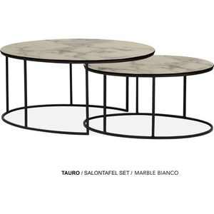 Maxfurn - Set ovale salontafel | kleur: Marbel Bianco