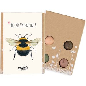Blossombs-Giftbox-Mini-Hart-Bij-Bee mine valentine?-Valentijn-Valentijnsdag-14 februari-vlinders-bijen-liefde-geliefde-4 stuks