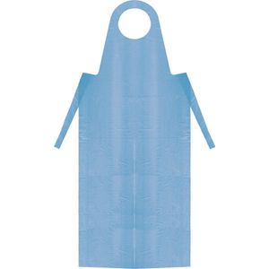 Wegwerp schort 30 micron 150 stuks kleur blauw medisch - verfschort - schilderschort - knutselschort - keukenschort - bezoekersjas - 75 x 130 cm - wegwerp short - isolatiejas