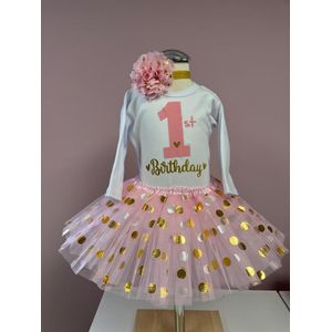 Verjaardag-outfit-setje-1 jaar-eerste verjaardag-verjaardagjurk-cakesmash kleding meisje-fotoshoot kleding baby 1 jaar-little girl dress-baby first birthday outfit-tutu baby-kleedje-tutu-feestkleding-jarig-set Dewi (mt 86)