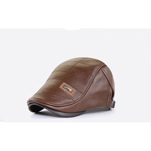 Jamont Flatcap – Platte pet – PU Leer – Koffiebruin maat 56-60