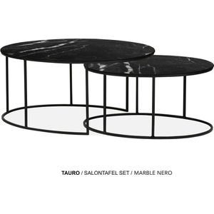 Maxfurn - Set ovale salontafel | kleur: Marbel Nero