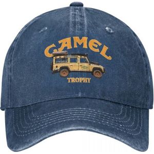 Baseballcap Camel Trophy - Stonewashed Denim Pet - Blauw - verstelbaar met gesp - one size