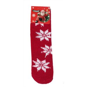 Dames Kerstsokken - Kerstster - Rood/Wit - Maat 35-38