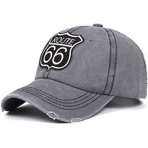 Baseball Cap Route 66 – Grijs – Stonewashed Denim Pet