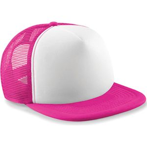 Beechfield 'Vintage Snapback Trucker Cap' Fuchsia/Wit