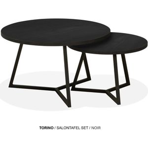 Maxfurn - Set ronde salontafels | Zeer krasvast | Kleur: Zwart