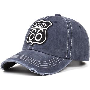 Baseball Cap Route 66 – Blauw – Stonewashed Denim Pet