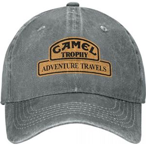 Baseballcap Camel Adventure - Stonewashed Denim Pet - Grijs - verstelbaar met gesp - one size