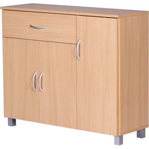 Dressoir - Halkast - Ladekast - Beukenhout - Hout - Bruin/Wit