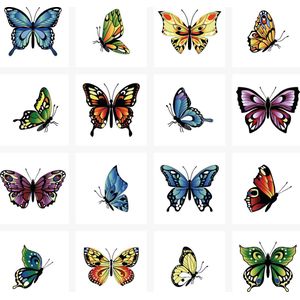 Tegelstickers vlinders-voor badkamer, keuken en toilet-16 stickers per set-zelfklevend