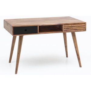 Rootz Bureau - Bureautafel - Laptoptafel - Massief Hout - Bruin - Wit - Laden